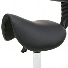 FCH Saddle Shape Adjustable Salon Stool With Back Black - Black - View 6