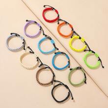 12入組台灣製蠟線手工編織多彩套裝友誼手鍊 - 彩色 - 查看 3