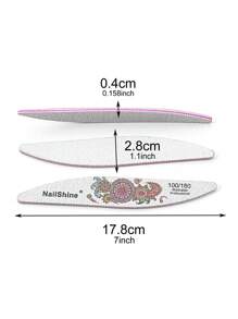 12pcs Pink Flower Printed Thickened Hand & Foot Nail File, Double-Sided & Reusable, Portable Manicure Tool For Daily Home Use - Multicolor - View 5