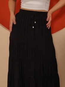 Women Sweater Skirts - 黑色 - 查看 4