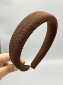 1件 女士头带 5.31英寸 海绵对角凸起 发饰造型固定头发 宽边头带 洗漱卡 时尚简约 适合日常生活、情人节情侣作为礼物发饰 - 咖啡棕 - 查看 12