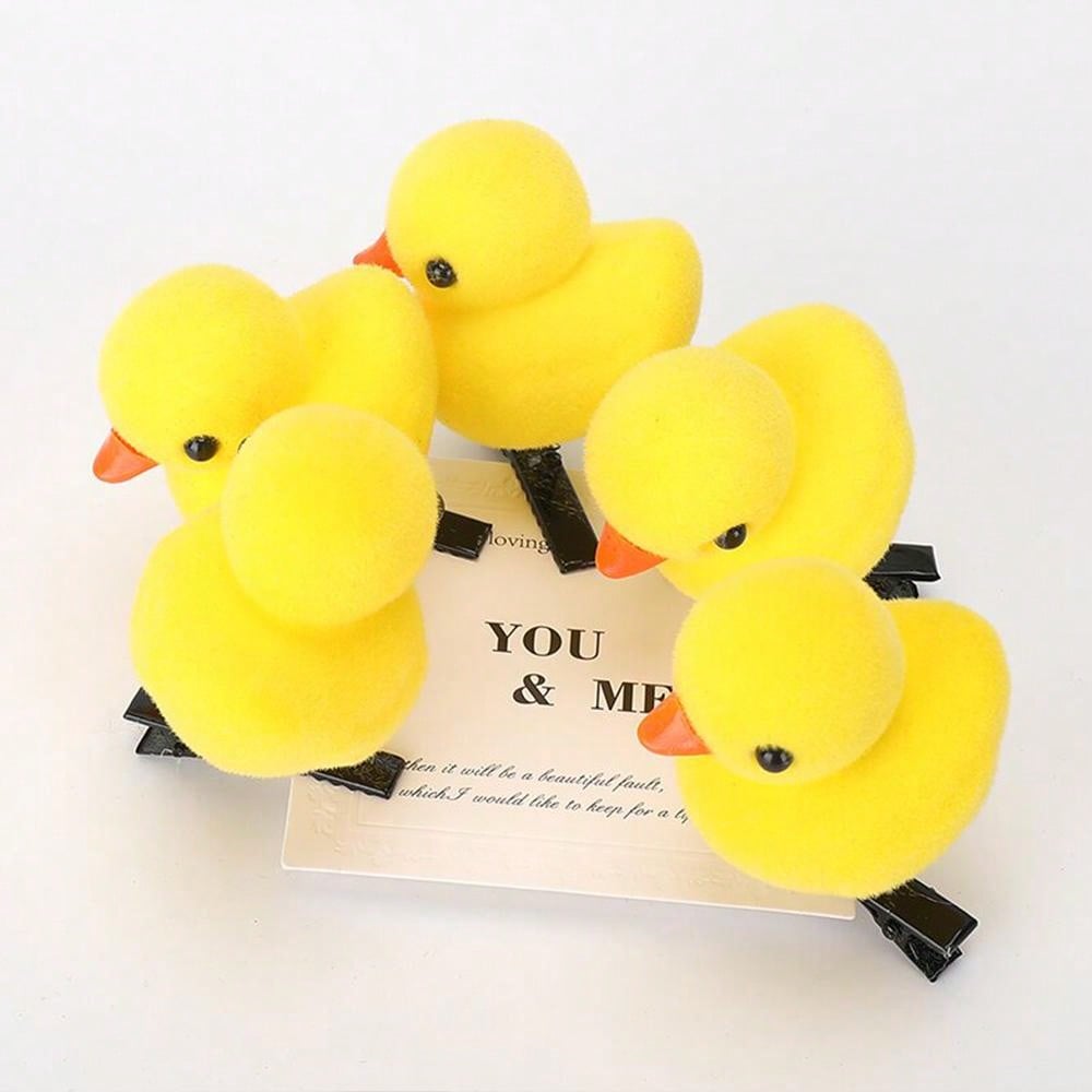5Pack Of Yellow Duck Hairpins, Cute, Sweet, Small SpringLoaded Clips