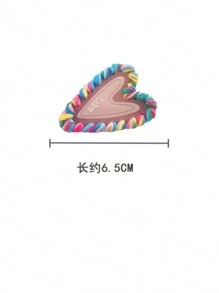 1入組情人節女士髮夾，甜美時髦的色塊愛心邊髮夾，女友禮物，Y2K美學多巴胺七彩鱷魚夾側夾髮夾 - 彩色 - 查看 7