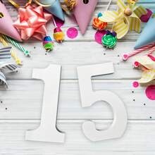 8 Inch White Wood Numbers, Unfinished Wood Numbers For Wall Decor Decorative Standing Numbers Slices Sign Board Decoration For Craft Home Party Projects (1) - White - View 3