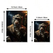 1件發揮您的創造力,獨特的猴子吸煙數字畫作,是所有動物愛好者的完美壁畫裝飾,適用於客廳、臥室、廚房裝飾的藝術照片,家居裝飾不含框。 - 彩色 - 查看 3