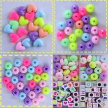 1080pcs Acrylic Cute Beads, Including Wheel, Pumpkin, Heart Shaped And Straight Hole Beads For Girls' Jewelry Making, New Year Gifts - 24-01 - View 4