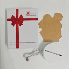 1pc Couple Series 3d Night Light, Monochrome/Touch Control, Color Changing, Led Desk Lamp - Perfect Gift For Creative Illusions, Home Decor, Bedroom Light, Festival Gift - White - View 2