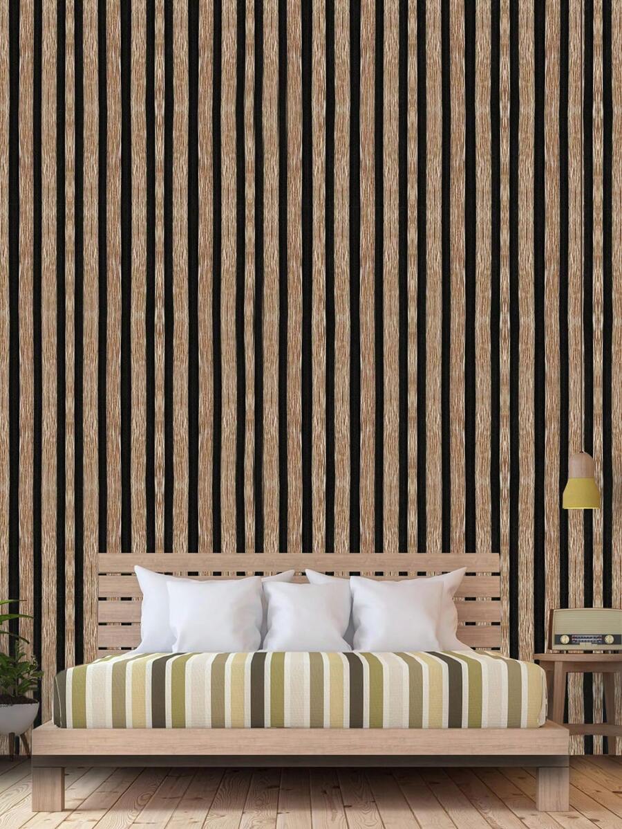 1m/3m自粘式pvc木紋壁紙,防水裝飾性剝離貼壁紙,適用於房間背景、櫥櫃翻新 - 彩色 - 查看 1