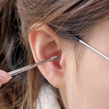 6 PCS Ear Wax Removal Kit,  Ear Pick Tools Ear Cleaning Tool Set,Reusable Ear Cleaner For Adults Portable Earwax Cleaner Tool Stainless Steel Set - Yellow - View 8