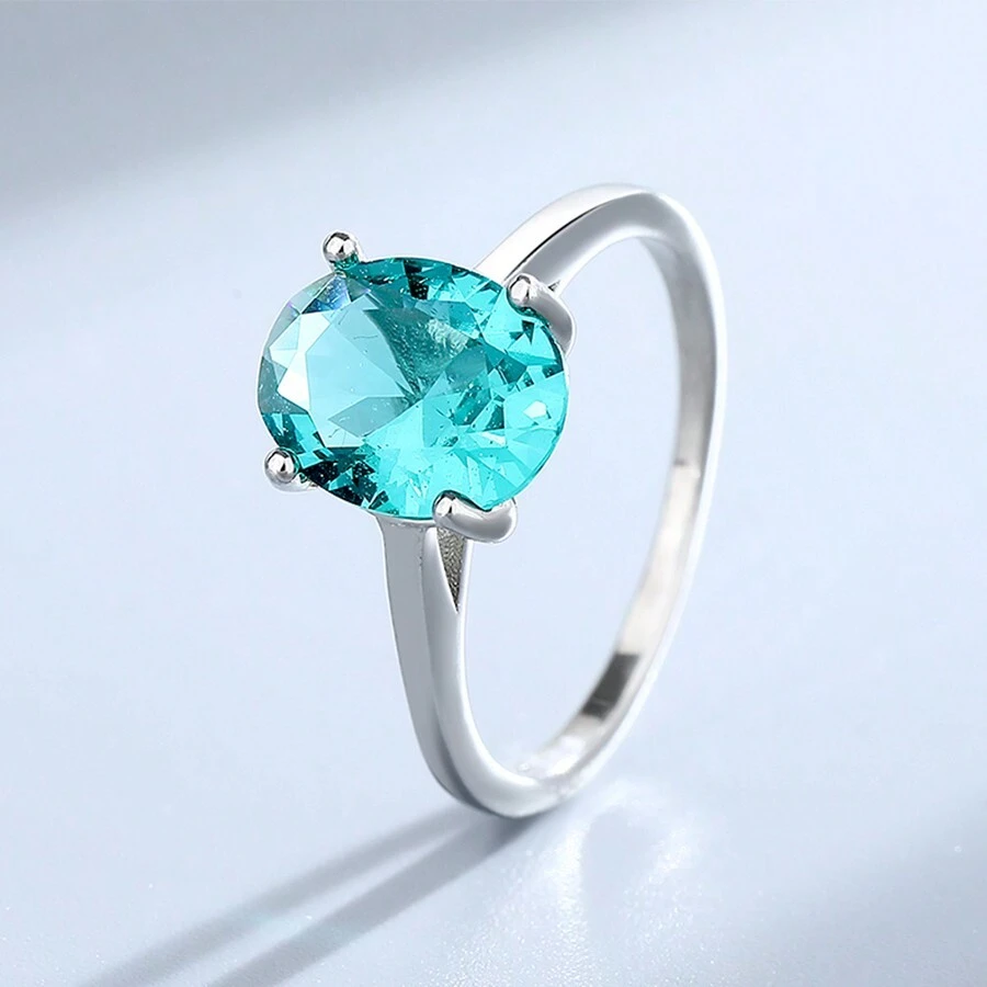 1枚S925纯银戒指，许愿款，欧美风格，个性化女士绿色立方氧化锆戒指 - 軍綠色 - 查看 1