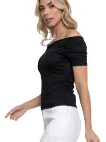 Women Tops - 黑色的 - 查看 3