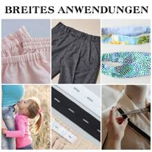 2 Rolls Of 14 M Elastic Band With Button Eyelets, Elastic Band Width 20 Mm And 20 Buttons, Elastic Band Sewing For Trouser Skirt Headband - Black and White - View 2