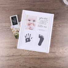 Baby Hand And Footprint Kit, Ink Pad Frame Kit, Photo Frame Newborn, Baby Keepsake Frame, Newborn Baby Handprint And Footprint Photo Frame Baby Shower Easter Gifts Things For Girls/Boys - White - View 1