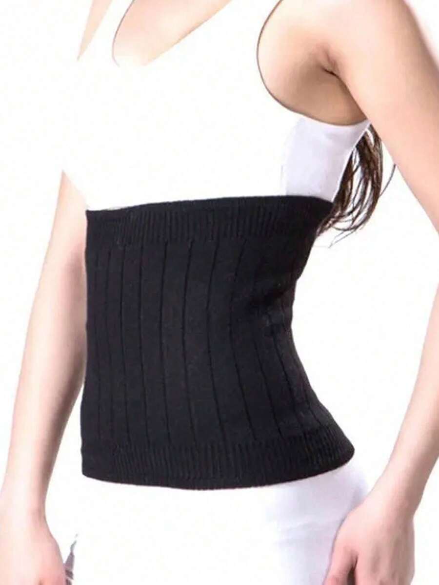 Year-Round Gold Velvet Waist Warmer With Thickening&Addition Of Fleece For Sleeping, Anti-Cold, Warming The Palace, Protecting Stomach And Belly - Black - View 1