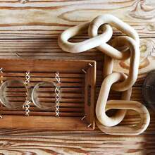 1件波西米亚风格5链木制装饰工艺品，手工制作，适用于卧室、客厅、咖啡桌、书架装饰，打结木链，适合节日派对、2024新年和春节礼物、生日和毕业典礼。 - 原木色 - 查看 10