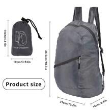 20L Foldable Backpack Ultra Lightweight Backpack Portable Hiking Backpack Waterproof Foldable Rucksack Multi-Functional Casual Daypack Outdoor Camping Mountaineering Hiking Daypack - Grey - View 2