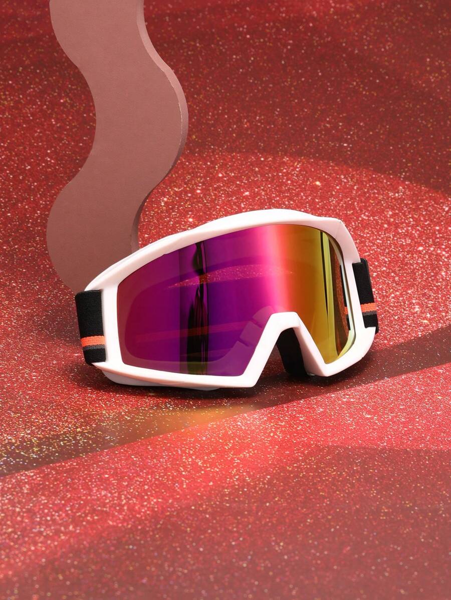 1 件男女通用多色塗層強化防霧登山滑雪眼鏡戶外防風防護眼鏡帶真膜