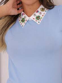 Women Blouses - Màu xanh nhạt - Xem 2