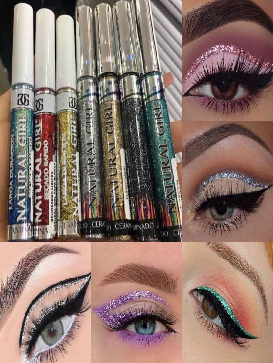 Delineador Premium Colores Glitter Set 4pz Alta Pigmentación - Multicolor - Ver 1