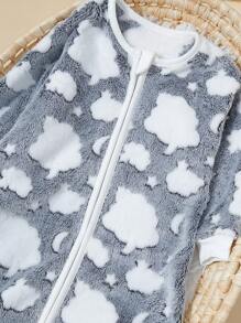 momscare Sacco nanna invernale per bebè imbottito, con cerniera, soffice, unisex, 1 pezzo, tema amore di San Valentino - Bianco e nero - Visualizzare 3