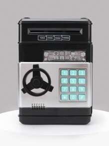 Automatic Roll Money Password Money Box, Atm Money Box, Mini Safe, Creative Saving Bank Toy, Festival Gift - Black - View 1