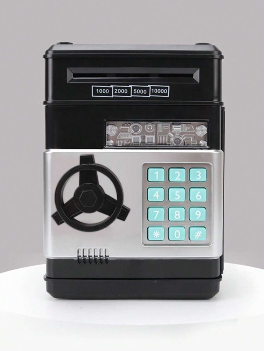 Automatic Roll Money Password Money Box, Atm Money Box, Mini Safe, Creative Saving Bank Toy, Festival Gift - Black - View 1