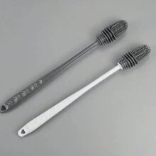 长柄杯刷、奶瓶清洁刷、玻璃器皿刷、婴儿奶瓶刷、厨房清洁刷，无盲区 - 灰色 - 查看 6
