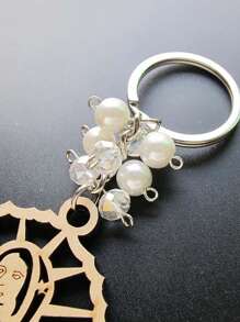 1入組波希米亞洗禮木質鑰匙扣標誌鑰匙扣復活節裝飾掛飾配件 - 彩色 - 查看 3