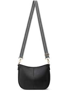 新款簡約時尚女士肩袋,歐美時尚女士流行的斜跨包 - 黑色 - 查看 6