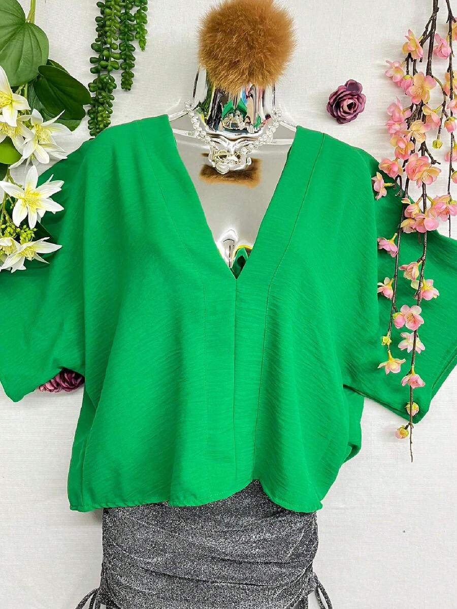 Women Tops - 綠色 - 查看 1