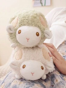 Bobbybear 1pc Cute And Sweet Plush Lamb Stuffed Animal Pillow, Creative Sheep Doll Home Decoration Birthday Gift - White - View 4