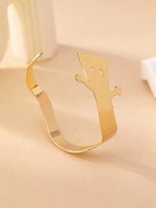 1 件欧美时尚个性简约创意女士手链，适合日常佩戴 - 金黃色 - 查看 4