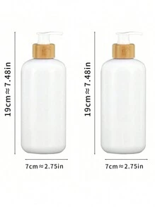 2pcs White Glass Dispenser Bottles For Large Capacity Hand Wash, Shampoo, Shower Gel, Soap Liquid, Lotion, Empty Bottle - White - View 2