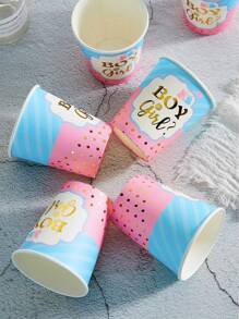 84pcs Gender Reveal Party Supplies Set, Disposable Tableware, 7/9 Inch Disposable Paper Plates, Cups, Napkins - Suitable For Pink And Blue Gender Reveal Decorations Back To School Valentine Day