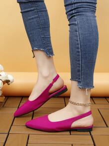Women's Pointed Toe Low Heel Slingback Sandals, Comfortable And Stylish French Romantic Style