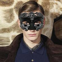 1pc Men'S Masquerade Mask For Ancient Greek, Roman, And Venetian Mythologies Themed Parties And Carnival - Silver - View 1