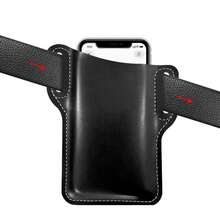 1入組男士6.5英寸設備用手機腰包,適用於跑步、戶外運動和建築工人 - 黑色 - 查看 4