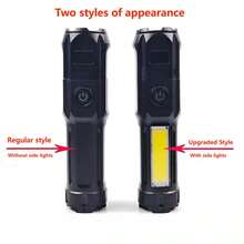 1 PC Outdoor Camping Portable Handheld Highlight Strong Led Torch Flash Light Usb Rechargeable Zoom Flashlight High Lumens Portable Zoomable Tactical Flashlight Waterproof USB Rechargeable Hiking LED Flashlight Torch - Black - View 6