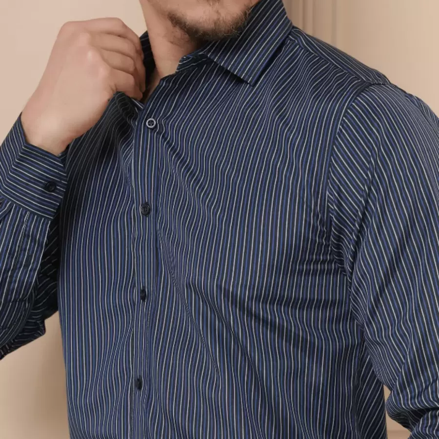 Men Shirts - 藏蓝色 - 查看 1