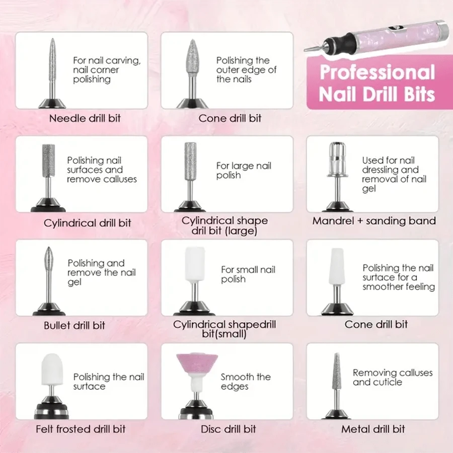 Electric Nail File MultiFunction Nail Drill Toenail Sander For Thick