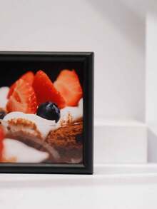 1入組4英寸方型鋁框現代簡約海報,適用於家居裝飾展示 - 黑色 - 查看 3