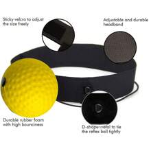 Yellow Head-mounted Boxing Reflex Ball, Punching Decompression Magic Speed Ball Para Entrenamiento De Habilidades Y Ejercicio Físico Para Adultos - Amarillo - Ver 4