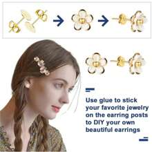 300入組不銹鋼耳針,附鏤空翅膀-style耳扣和橡膠耳環,低過敏性,適合自製耳環