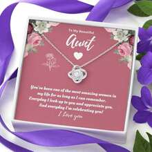 REEBONZ 甜蜜特別阿姨禮物項鍊,閃亮吊墜項鍊,適用於生日或母親節 - Necklace+Message Card+Gift Box - 查看 8