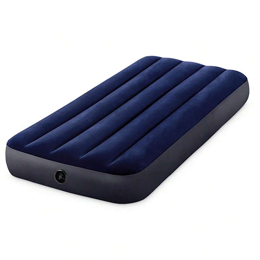 Inflatable Air Bed Mattress, Outdoor Single Person Portable Air Bed Cushion - Blue - View 1