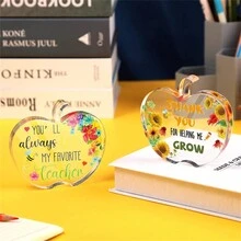 2 件女士教師答謝禮物亞克力老師禮物聖誕節感謝老師學生禮物教師退休禮物辦公桌裝飾鎮紙紀念品（蜜蜂） - 彩色 - 查看 4