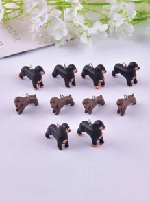 混合隨機10入組時尚3d貓羊考拉蛇狐猪青蛙動物樹脂吊飾項鍊女性手作耳環項鍊珠寶製作 - 彩色 - 查看 8