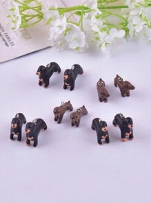 混合隨機10入組時尚3d貓羊考拉蛇狐猪青蛙動物樹脂吊飾項鍊女性手作耳環項鍊珠寶製作 - 彩色 - 查看 2