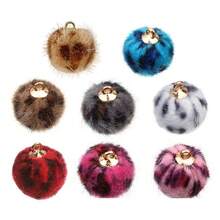 20pcs 1.5cm 8-Color Leopard Print Faux Mink Fur Pom Pom Pendant For Diy Earrings, Necklace And Craft Making - 20pcs - View 13
