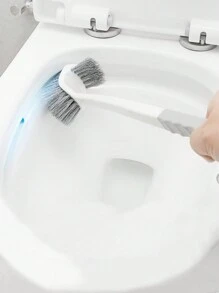 1pc Green Pp Long-Handle Toilet Brush With Suction Cup, Wall-Mounted Without Drilling, Double-Sided Bendable Head For Easy Cleaning Of Corners, Suitable For Toilets, Floor Drains, Bathroom Bathroom Decor Summer
